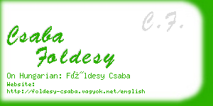 csaba foldesy business card